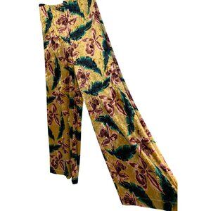 Scotch & Soda XS Womens Velvet Wide-Leg Pants Aloha Hula Floral Print RHH10572